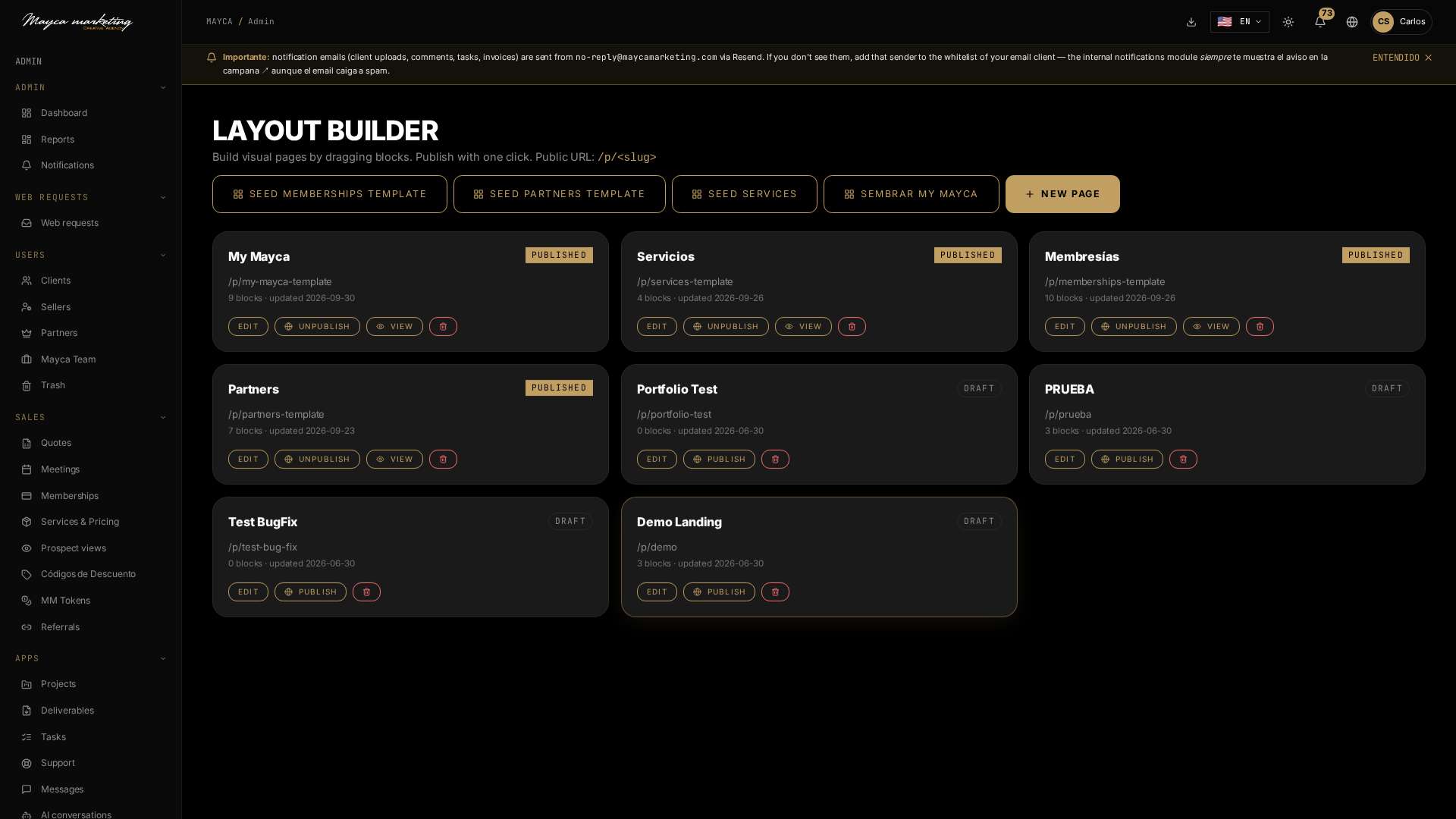 Layout Builder · Edita tu web por bloques